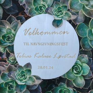 Velkomstskilt dåb