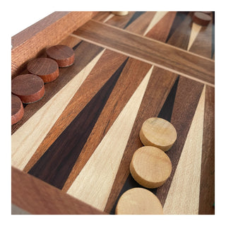 2-i-1 Skak & Backgammon, akacie træ