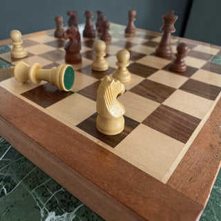2-i-1 Skak & Backgammon, akacie træ