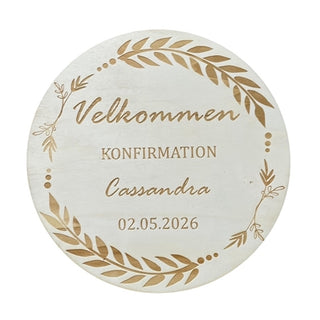 Velkomst skilt til konfirmation 
