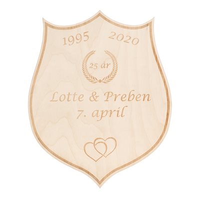 Æresportsskilt til sølvbryllup, skjold 