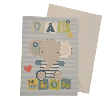 Kort - DÅB inkl. kuvert, dreng