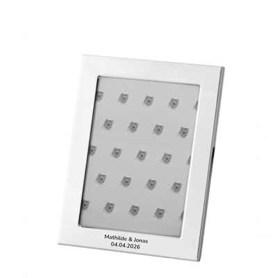 Billedramme med navn - forsølvet 13 x 18 cm