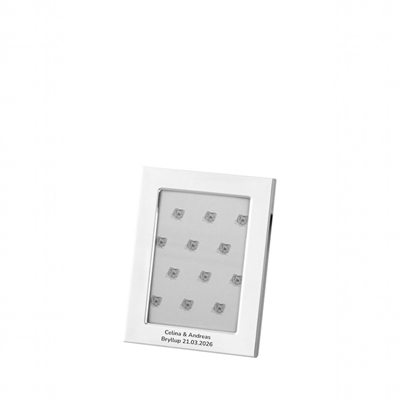 Billedramme med navn - forsølvet 9 x 13 cm