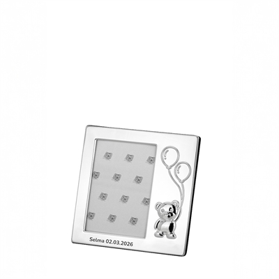 Fotoramme med navn - forsølvet 9 x 13 cm, Ballon