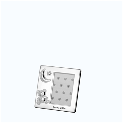 Fotoramme med navn - forsølvet 6 x 9 cm, Måne