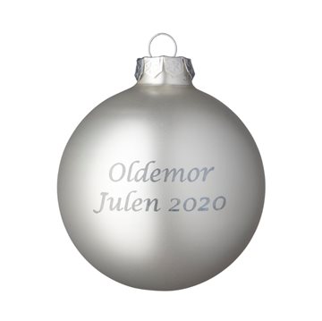 Julekugle med navn - Sølv