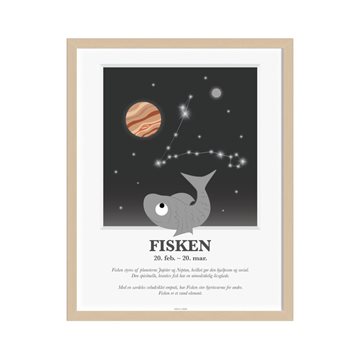Plakat med stjernetegn - Fisken