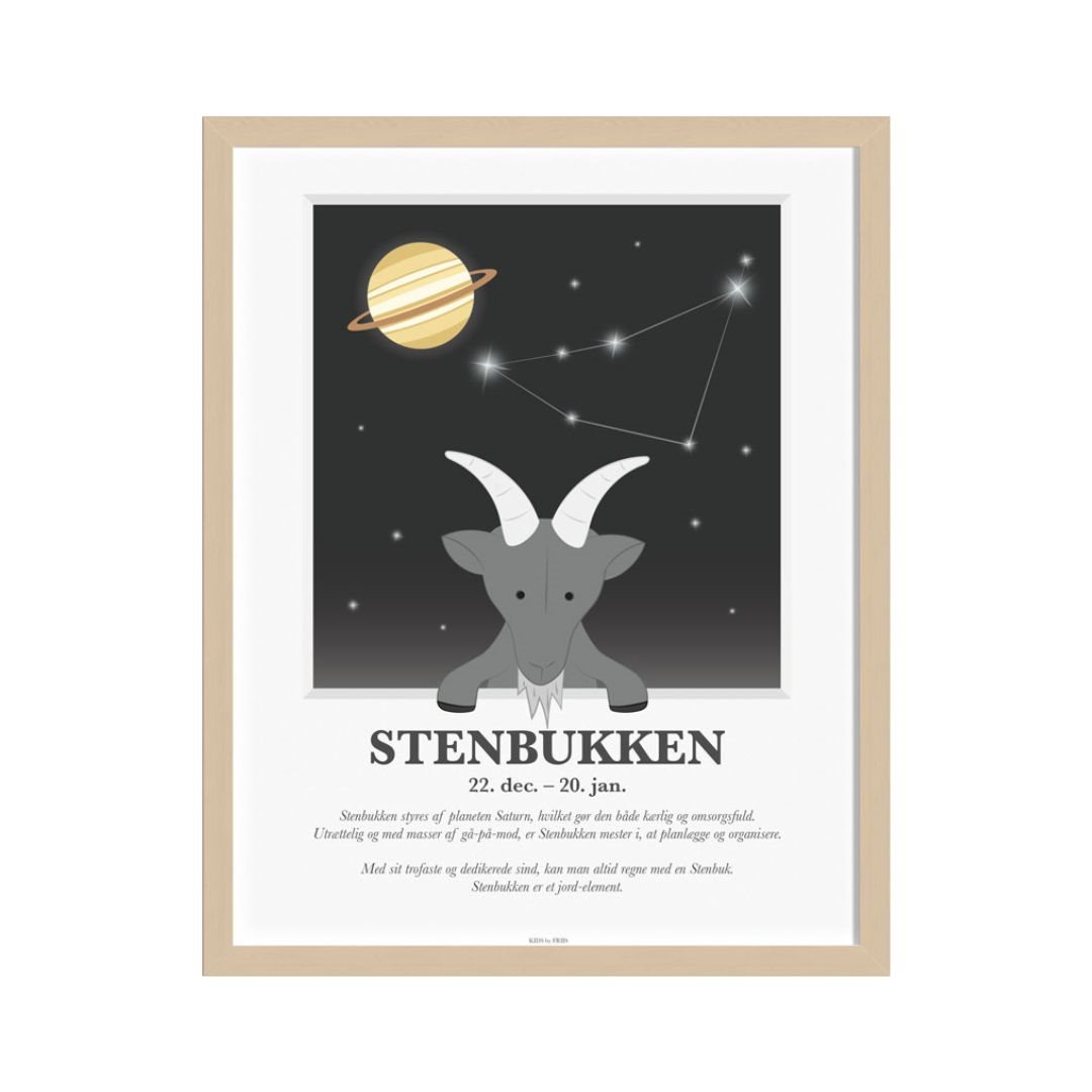 Plakat med stjernetegn | Stenbukken | Kids By