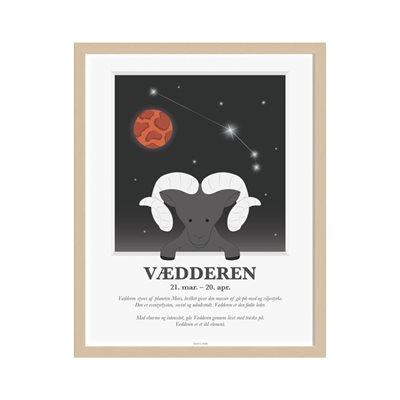 Plakat med stjernetegn - Vædderen