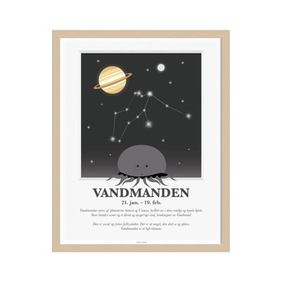 Plakat med stjernetegn - Vandmanden