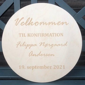 Velkomstskilt til konfirmation